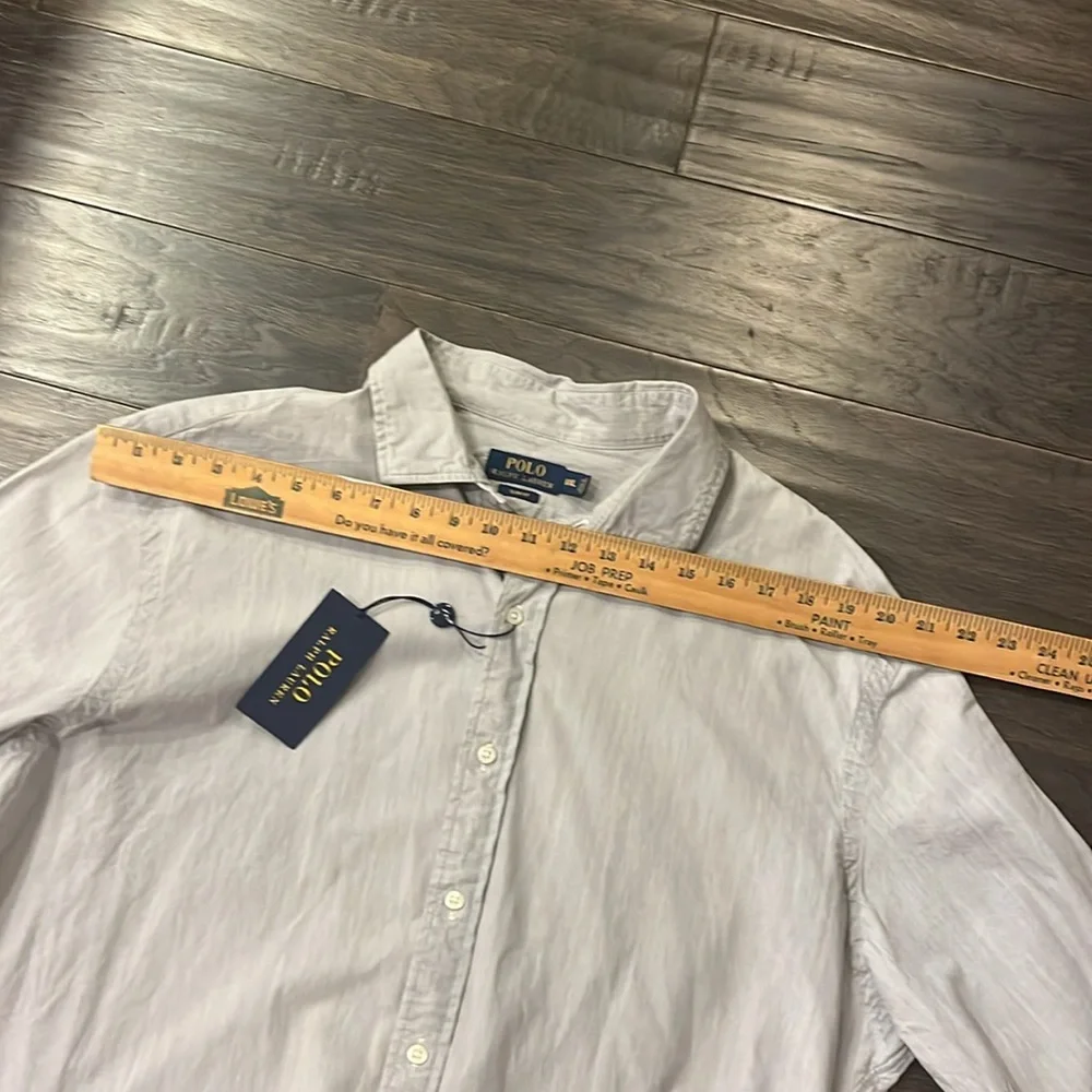 Polo Ralph Lauren Great Escape Button Down Shirt grey Slim Fit Mens Size XXL